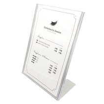 [을지메뉴] L자형 A5 세로형 아크릴꽂이 쇼케이스 아크릴 알림판 아크릴POP꽂이 알림판 안내판 가격표 전시공간 인테리어 홈, 8개