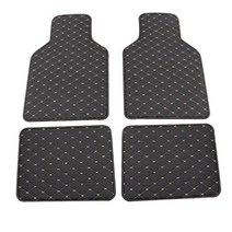 코일매트원단 유니버설 피트 4pcs pu 가죽 자동차 바닥 매트 방수 발 패드 보호대 suv f19a 용 미끄럼 방지 전면 및 후면 매트 세트 코일매트 자동차발매트 44, 베이지