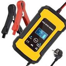 주행충전기 차량용주행 40a주행 자동차 배터리 고출력 점프 스타터 캠핑카용품 캠핑카 보조 12V 스마트 전자동 유지보수 LCD 디스플레이 오토바이 선박용 펄스 수리, 유럽 플러그