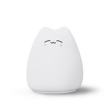 어린이 야간 조명 실리콘 침대 옆 램프 RGB 미니 침실 장식 테이블 부드러운 선물, Clever cat+WHITE