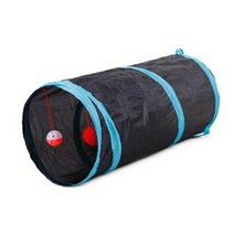 고양이용품 고양이 새끼 놀이 접이식 애완 동물 터널 여러 색상 50x25cm 2 구멍 튜브 재미 있은 긴 숨기기 장난감 공급, Black+25x50cm