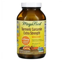 메가푸드 터메릭 커큐민 엑스트라 스트렝스 475mg 바이오페린 비타민C 함유 영양제 1병 120개 알약, 1개, 120정