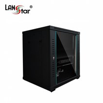 랜스타 LS-750HB 12U 강화유리 허브랙 네트워크 장비 보관함 블랙 750x600x600