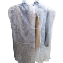 부직포 옷 커버 세탁소 비닐 백색 먼지 덮개 행거 보관 수트 코트 양복 옷장 정리B 2P, 2개, 1개