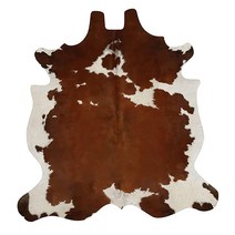 ASTAR 브라운 앤 화이트 소가죽 부분 러그 프리미엄 품질 천연 거실 장식 182.88cm x 72인치 XXX라지 USA 미국