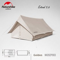 네이처하이크 3-4 사람 가족 텐트 캠핑 면화 처마 텐트 큰 공간 텐트 방수 두꺼운 야외 하이킹 피크닉 Extend5.6, 01 Golden