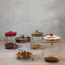 예쁜 유리 차통 다용도 유리 보관용기, 그린