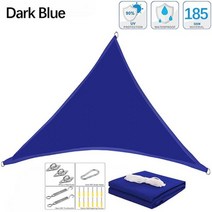 Shade Sail Triangle Shade Sail Garden Patio Waterproof Polyester Awning Swimming Awning Campi, CHINA, 500x500x500cm, Dark Blue Set