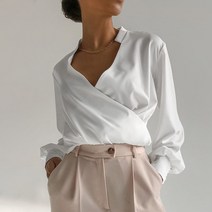 S-5XL 여성용 랜턴 긴팔 V 넥 플리츠 블라우스 캐주얼 우아한 느슨한 셔츠