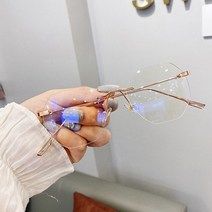 안경태 빅 오버 사이즈 김구 뿔테 투명 안경태 하금테 무테 수제 불규칙한 파란색 차단