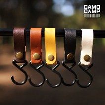 감성캠핑용품 취사 캠프 행거 고리 가죽스트랩 후크 인디언 행어 타프 다용도 랜턴 냄비걸이, 블랙