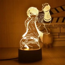 더 킹 오브 파이터즈 쿠사나기 쿄 쿄우 야가미 이오리 16색 피규어 무드등 LED 아크릴 발광 리모컨 침실등 램프 조명 USB 입간판 스탠드 스탠딩, B + D.블랙16색상(배터리/USB)