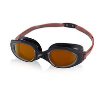 스피도 SPEEDO 남녀공용 성인 하이드로 컴포트 수경, Mirrored Black/Amber