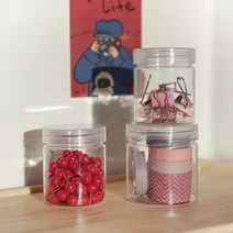 [바보사랑]투명 플라스틱 원통 용기 공병 케이스 보관 통 3size, L