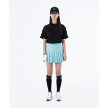 [우먼즈] 뉴 그린 테이핑 해시태그 오버핏 반팔 티셔츠블랙