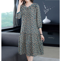 열매 꽃 프릴 카라 원피스 40 50대 중년여성의류 엄마옷 마담 빅사이즈