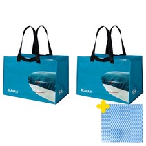 이케아 럼플링 71L 행주증정 상어 장바구니 시장 마트 다용도 가방 대용량 수납, 2개