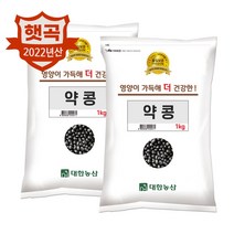 대한농산 22년산 국내산 약콩 2kg (1kg X 2봉) 쥐눈이콩 검은콩, 1세트