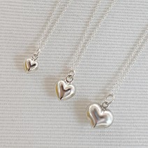 반지소 실버925 볼륨 통통하트 체인 순은목걸이 루다