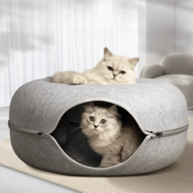 고양이 터널 바스락 도넛 치즈 하우스 팝콘 미로 원목 봉투 커튼 종이 숨숨 블록 캣터널, M-미디엄, 레인보우 터널