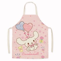 시나모롤 캐릭터 앞치마 미술시간 캔버스 앞치마 공방 도예 체험 쿠킹클래스, O19-시나모롤-365x75cm[시니어]