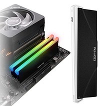 EZDIY-FAB 새로운 버전 RGB RAM 냉각 메모리 히트 싱크 어드레서블 RGB LED 기능 탑재(데스크탑 오버클럭 PC용 메모리)-검은 1개 1 세트