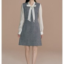 로엠 배색 리본 트위드 원피스 RMOWC49R13