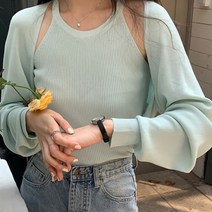 [KT알파쇼핑][바보사랑]여성 봄 베코어 볼레로 가디건 나시 세트