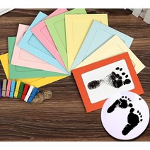 손발도장 신생아 하트손도장키트 기념일준비물, 사각도장(검정)