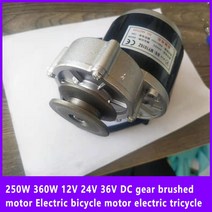 웜기어 벨트 풀리 포함 기어 브러시 모터 전기 자전거 세발 250W 360W 12V 24V 36V DC, [01] 12V 250W