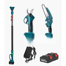 전지가위 공업용 원예용 나무 자르는 가위 포도 벌초, 기둥+전기가위+전기톱