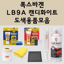 폭스바겐 LB9A 캔디화이트 주문 자동차 붓펜 카페인트 도색 스프레이 퍼티 컴파운드 차량용, 폭스바겐:종이사포 600방, 1개