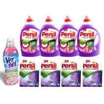 퍼실 퍼실 딥클린플러스 컬러젤 라벤더(2.7LX4+1.8LX4)+버넬 1통, 1세트