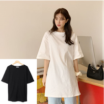 오버핏 반팔티 2장 레이어드 루즈티 빅사이즈 롱티 빅사이즈 이너