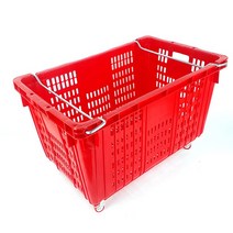 바퀴부착 가능 운반상자 점보상자 농산물상자 우유박스, 통큰점보상자(레드)-바퀴부착