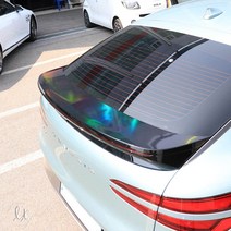 가오 제네시스 GV60 외관 꾸미기 스포일러 데칼 카본 포인트 스티커 랩핑 필름 용품, 유광실버카본