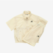 백화점발송 뉴발란스키즈 ESSENTIAL 우븐 반집업 세트(NK9YD2153U) 아이보리