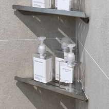 에브리윅 무타공 부착식 스텐 코너 선반 무광