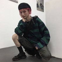 하라주쿠 오버사이즈 하이 스트리트 스트라이프 티셔츠 긴 소매 빈티지 올 매치 패션 유니섹스 의상 일본 스트리트웨어