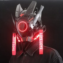 스타워즈 헬멧 할로윈 가면 사이버펑크 마스크 LED, 삼각기본 - 단일컬러선택(측면램프)