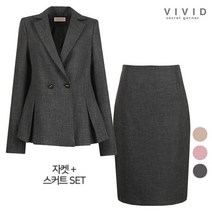 비비드시크릿가너 VIVID SET 여성 테일러드 가을 정장자켓+스커트 세트
