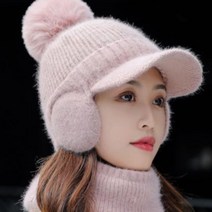 겨울용골프모자 넥워머 세트 골프 캡 골프용 모자, 핑크