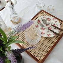 5월의일상 라탄 케인 멀바우 원목 트레이-기본형