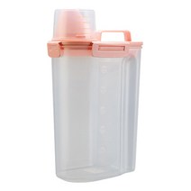 GURMING 반려동물 강아지 고양이 사료통 1.5L 2.5L, 사료통 핑크