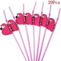 인공 열대 야자수 잎 하와이 파티 여름 정글 웨딩 생일 홈 테이블, 39 20pcs plastic straw