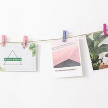 폴라로이드 사진 나무 원목 집게 50개세트 걸이 장식 포토 미니 컬러3.5cm
