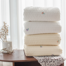 줄누빔 아이리스 대폭 80수고밀도 자수 양면 4컬러, 코랄내츄럴