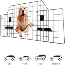 Adakiit Dog Barrier for SUV Car Vehicles Adjustable Pet Barrier Car Gate Universal Fit Wire Mesh D, 1