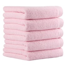 어메니티타올 30수 170g 부드러운 호텔 수건 세트, 5장, 라이트핑크