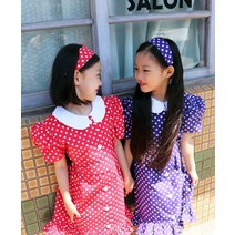 New 여아 레트로 땡땡이원피스
